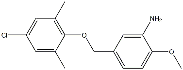 5-(4-chloro-2,6-dimethylphenoxymethyl)-2-methoxyaniline Struktur