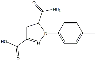 5-(aminocarbonyl)-1-(4-methylphenyl)-4,5-dihydro-1H-pyrazole-3-carboxylic acid Struktur