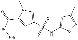 5-(hydrazinocarbonyl)-1-methyl-N-(3-methylisoxazol-5-yl)-1H-pyrrole-3-sulfonamide Struktur