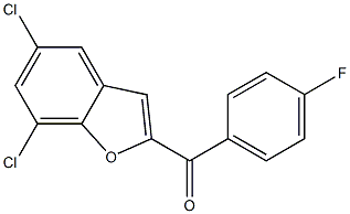 5,7-dichloro-2-[(4-fluorophenyl)carbonyl]-1-benzofuran Struktur