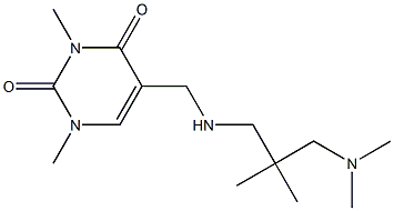 5-[({2-[(dimethylamino)methyl]-2-methylpropyl}amino)methyl]-1,3-dimethyl-1,2,3,4-tetrahydropyrimidine-2,4-dione Struktur