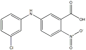 5-[(3-chlorophenyl)amino]-2-nitrobenzoic acid Struktur