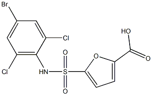 5-[(4-bromo-2,6-dichlorophenyl)sulfamoyl]furan-2-carboxylic acid Struktur