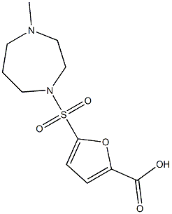 5-[(4-methyl-1,4-diazepane-1-)sulfonyl]furan-2-carboxylic acid Struktur