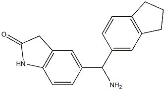 5-[amino(2,3-dihydro-1H-inden-5-yl)methyl]-2,3-dihydro-1H-indol-2-one Struktur