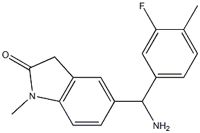 5-[amino(3-fluoro-4-methylphenyl)methyl]-1-methyl-2,3-dihydro-1H-indol-2-one Struktur