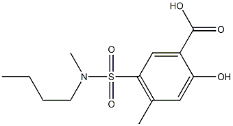 5-[butyl(methyl)sulfamoyl]-2-hydroxy-4-methylbenzoic acid Struktur