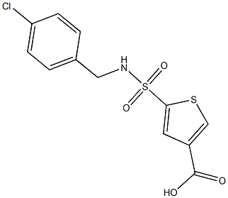 5-{[(4-chlorophenyl)methyl]sulfamoyl}thiophene-3-carboxylic acid Struktur