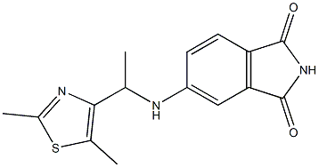 5-{[1-(2,5-dimethyl-1,3-thiazol-4-yl)ethyl]amino}-2,3-dihydro-1H-isoindole-1,3-dione Struktur