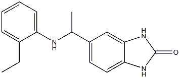 5-{1-[(2-ethylphenyl)amino]ethyl}-2,3-dihydro-1H-1,3-benzodiazol-2-one Struktur