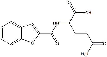 5-amino-2-[(1-benzofuran-2-ylcarbonyl)amino]-5-oxopentanoic acid Struktur