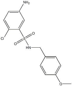 5-amino-2-chloro-N-[(4-methoxyphenyl)methyl]benzene-1-sulfonamide Struktur