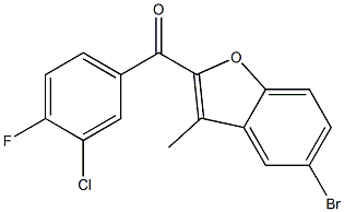 5-bromo-2-[(3-chloro-4-fluorophenyl)carbonyl]-3-methyl-1-benzofuran Struktur