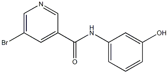 5-bromo-N-(3-hydroxyphenyl)pyridine-3-carboxamide Struktur