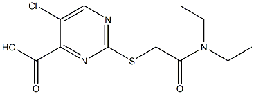 5-chloro-2-{[2-(diethylamino)-2-oxoethyl]thio}pyrimidine-4-carboxylic acid Struktur