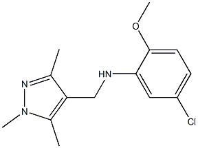 5-chloro-2-methoxy-N-[(1,3,5-trimethyl-1H-pyrazol-4-yl)methyl]aniline Struktur