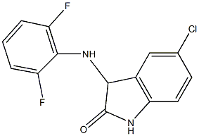 5-chloro-3-[(2,6-difluorophenyl)amino]-2,3-dihydro-1H-indol-2-one Struktur