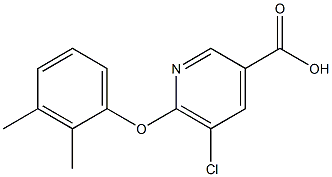 5-chloro-6-(2,3-dimethylphenoxy)pyridine-3-carboxylic acid Struktur