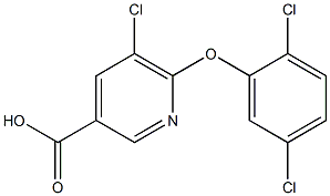 5-chloro-6-(2,5-dichlorophenoxy)pyridine-3-carboxylic acid Struktur