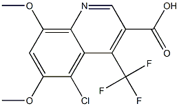 5-chloro-6,8-dimethoxy-4-(trifluoromethyl)quinoline-3-carboxylic acid Struktur