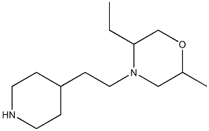 5-ethyl-2-methyl-4-[2-(piperidin-4-yl)ethyl]morpholine Struktur