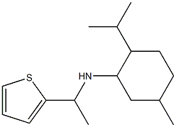 5-methyl-2-(propan-2-yl)-N-[1-(thiophen-2-yl)ethyl]cyclohexan-1-amine Struktur