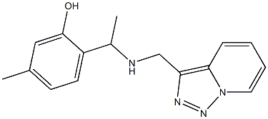 5-methyl-2-[1-({[1,2,4]triazolo[3,4-a]pyridin-3-ylmethyl}amino)ethyl]phenol Struktur