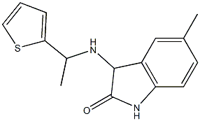 5-methyl-3-{[1-(thiophen-2-yl)ethyl]amino}-2,3-dihydro-1H-indol-2-one Struktur