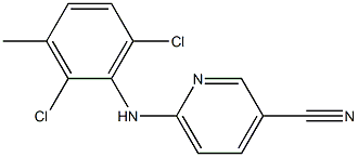 6-[(2,6-dichloro-3-methylphenyl)amino]pyridine-3-carbonitrile Struktur