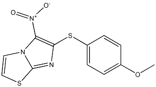 6-[(4-methoxyphenyl)thio]-5-nitroimidazo[2,1-b][1,3]thiazole Struktur