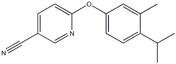 6-[3-methyl-4-(propan-2-yl)phenoxy]pyridine-3-carbonitrile Struktur