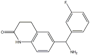 6-[amino(3-fluorophenyl)methyl]-1,2,3,4-tetrahydroquinolin-2-one Struktur