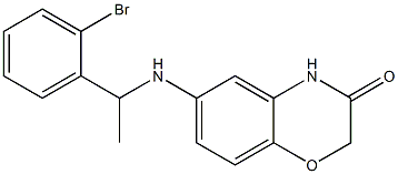 6-{[1-(2-bromophenyl)ethyl]amino}-3,4-dihydro-2H-1,4-benzoxazin-3-one Struktur