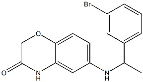 6-{[1-(3-bromophenyl)ethyl]amino}-3,4-dihydro-2H-1,4-benzoxazin-3-one Struktur