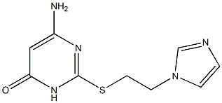 6-amino-2-{[2-(1H-imidazol-1-yl)ethyl]sulfanyl}-3,4-dihydropyrimidin-4-one Struktur