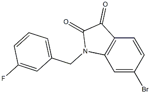 6-bromo-1-[(3-fluorophenyl)methyl]-2,3-dihydro-1H-indole-2,3-dione Struktur