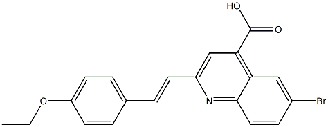 6-bromo-2-[(E)-2-(4-ethoxyphenyl)vinyl]quinoline-4-carboxylic acid Struktur