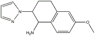 6-methoxy-2-(1H-pyrazol-1-yl)-1,2,3,4-tetrahydronaphthalen-1-amine Struktur