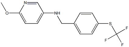 6-methoxy-N-({4-[(trifluoromethyl)sulfanyl]phenyl}methyl)pyridin-3-amine Struktur