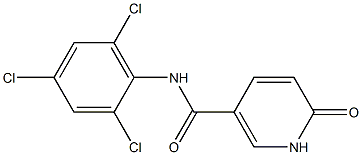 6-oxo-N-(2,4,6-trichlorophenyl)-1,6-dihydropyridine-3-carboxamide Struktur