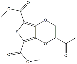 dimethyl 2-acetyl-2,3-dihydrothieno[3,4-b][1,4]dioxine-5,7-dicarboxylate Struktur