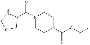 ethyl 1-(1,3-thiazolidin-4-ylcarbonyl)piperidine-4-carboxylate Struktur