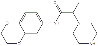 N-(2,3-dihydro-1,4-benzodioxin-6-yl)-2-(piperazin-1-yl)propanamide Struktur