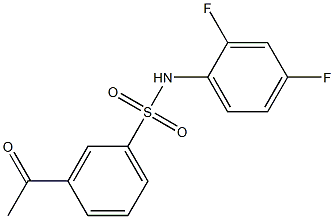 N-(2,4-difluorophenyl)-3-acetylbenzene-1-sulfonamide Struktur