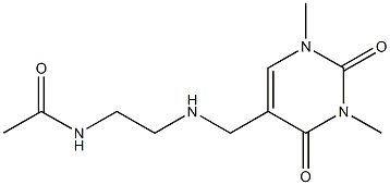 N-(2-{[(1,3-dimethyl-2,4-dioxo-1,2,3,4-tetrahydropyrimidin-5-yl)methyl]amino}ethyl)acetamide Struktur