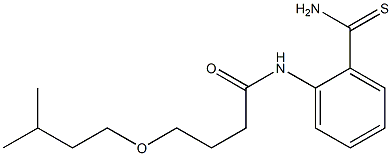 N-(2-carbamothioylphenyl)-4-(3-methylbutoxy)butanamide Struktur