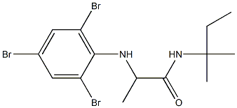 N-(2-methylbutan-2-yl)-2-[(2,4,6-tribromophenyl)amino]propanamide Struktur