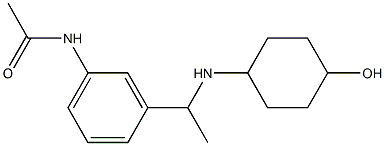 N-(3-{1-[(4-hydroxycyclohexyl)amino]ethyl}phenyl)acetamide Struktur