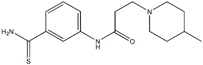 N-(3-carbamothioylphenyl)-3-(4-methylpiperidin-1-yl)propanamide Struktur