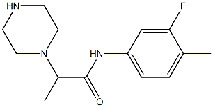 N-(3-fluoro-4-methylphenyl)-2-(piperazin-1-yl)propanamide Struktur